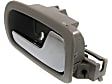 Front, Driver and Passenger Side Interior Door Handles, Gray bezel with chrome lever, Without Door Lock Hole