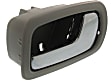 Front, Driver and Passenger Side Interior Door Handles, Gray bezel with chrome lever, Without Door Lock Hole