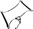 Front, Driver and Passenger Side Power Window Regulator, With Motor
