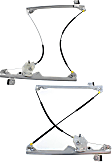 Front, Driver and Passenger Side Manual Window Regulator, Without Motor