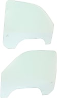 Front, Driver and Passenger Side Door Glasses, Green Tint, Replaces NAGS No. DD09479 GTNN, DD09480 GTNN
