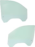 Front, Driver and Passenger Side Door Glasses, Green Tint, Replaces NAGS No. DD12192 GTNN, DD12193 GTNN