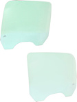 Rear, Driver and Passenger Side Door Glasses, No Tint, No Tint, Replaces NAGS No. DD09734 GTNN, DD09735 GTNN