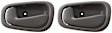 Front and Rear, Driver Side Interior Door Handles, Gray, Without Door Lock Hole, For Models With Manual Door Locks