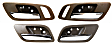 Front and Rear, Driver and Passenger Side Interior Door Handles, Brown bezel with chrome lever, Without Door Lock Hole