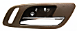 Front and Rear, Driver and Passenger Side Interior Door Handles, Brown bezel with chrome lever, Without Door Lock Hole