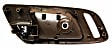 Front and Rear, Driver and Passenger Side Interior Door Handles, Brown bezel with chrome lever, Without Door Lock Hole