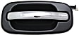 Rear, Driver and Passenger Side Chrome Lever with Smooth Black Bezel Exterior Door Handle, Without Key Hole