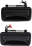 Rear, Driver and Passenger Side Smooth Black Exterior Door Handle, Without Key Hole