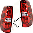 Driver and Passenger Side Halogen Tail Light, With bulb(s), OE Replacement, CAPA Certified