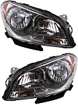 Driver and Passenger Side Headlights, with Bulbs, Halogen, New Body Style, CAPA Certified
