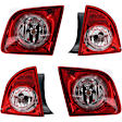 Driver and Passenger Side, Inner and Outer Tail Lights, Inner - with Bulb, Outer - without Bulb, Halogen, Mounts on Body