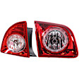 Driver Side, Inner and Outer Tail Lights, Inner - with Bulb, Outer - without Bulb, Halogen, Mounts on Body