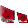 Driver Side, Inner And Outer Halogen Tail Light, With bulb(s), OE Replacement
