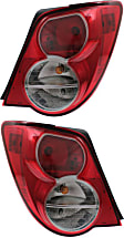 Driver and Passenger Side Tail Lights, with Bulbs, Halogen, Sedan