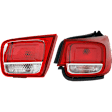 Passenger Side, Inner and Outer Tail Lights, With bulb(s), Halogen, CAPA CERTIFIED