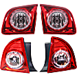 Driver and Passenger Side, Inner and Outer Tail Lights, with Bulb, Halogen, Mounts on Body