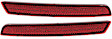 Rear, Driver and Passenger Side Bumper Reflector - Red Lens