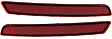 Rear, Driver and Passenger Side Bumper Reflector - Red Lens, CAPA CERTIFIED