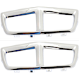 Rear, Driver and Passenger Side Bumper Trim, Chrome