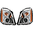 Driver and Passenger Side Headlights, without Bulbs, HID/Xenon, Clear Lens, without HID Bulbs and Ballast