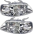 Driver and Passenger Side Headlights, without Bulbs, Halogen, Hatchback/Sedan
