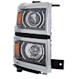 Driver and Passenger Side Headlight, Assembly, Halogen, Black Interior