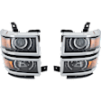 Driver and Passenger Side Headlight, Assembly, Halogen, Black Interior, CAPA CERTIFIED