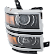 Driver and Passenger Side Headlight, Assembly, Halogen, Black Interior, CAPA CERTIFIED
