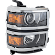 Driver and Passenger Side Headlight, Assembly, Halogen, Black Interior, CAPA CERTIFIED