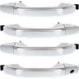 2014-2018 GMC Sierra 1500 - Front and Rear, Driver and Passenger Side Exterior Door Handles, Chrome, Front Driver Side - With Key Hole; Front Passenger Side and Rear Driver and Passenger Side - Without Key Hole, Plastic