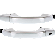 Front, Driver and Passenger Side Exterior Door Handles, Chrome, Driver Side - With Key Hole; Passenger Side - Without Key Hole