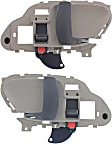 Front or Rear, Driver and Passenger Side Interior Door Handles, Beige Bezel with Gray Lever, with Door Lock Button