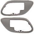 Front, Driver and Passenger Side, Interior, Door Handle Trim, Plastic, Gray