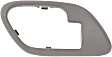Front, Driver and Passenger Side, Interior, Door Handle Trim, Plastic, Gray