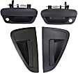Front and Rear, Driver and Passenger Side Exterior Door Handles, Textured Black, Front - with Keyholes, Rear - without Keyholes