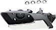 Front and Rear, Driver and Passenger Side Interior Door Handles, Chrome Lever with Textured Black Bezel, Without Door Lock Hole