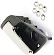 Front and Rear, Driver and Passenger Side Interior Door Handles, Chrome Lever with Textured Black Bezel, Without Door Lock Hole