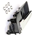 Front and Rear, Driver and Passenger Side Interior Door Handles, Chrome Lever with Textured Black Bezel, Without Door Lock Hole