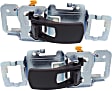Front or Rear, Driver and Passenger Side Interior Door Handles, Black, With Door Lock Button