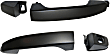 Front, Driver and Passenger Side Exterior Door Handles, Smooth Black, Driver Side - With Key Hole; Passenger Side - Without Key Hole