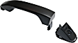 Front, Driver and Passenger Side Exterior Door Handles, Smooth Black, Driver Side - With Key Hole; Passenger Side - Without Key Hole