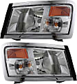 Driver and Passenger Side Halogen Headlight, With bulb(s), OE Replacement