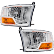 Driver and Passenger Side Headlights, with Bulbs, Halogen, For Models without Quad Lights, Single beam Headlights, CAPA Certified