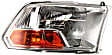 Driver and Passenger Side Headlights, with Bulbs, Halogen, For Models without Quad Lights, Single beam Headlights, CAPA Certified