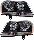 Driver and Passenger Side Headlights, with Bulbs, Halogen, Sedan
