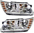 Driver and Passenger Side Headlights, with Bulbs, Halogen, without black trim