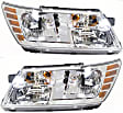 Driver and Passenger Side Headlights, with Bulbs, Halogen, without black trim, CAPA Certified