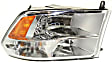 2012 Ram 3500 - Driver and Passenger Side Halogen Headlight, With bulb(s), For Models With Quad Lights, OE Replacement