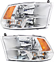 2011 Ram 2500 - Driver and Passenger Side Halogen Headlight, With bulb(s), For Models With Quad Lights, OE Replacement, CAPA Certified